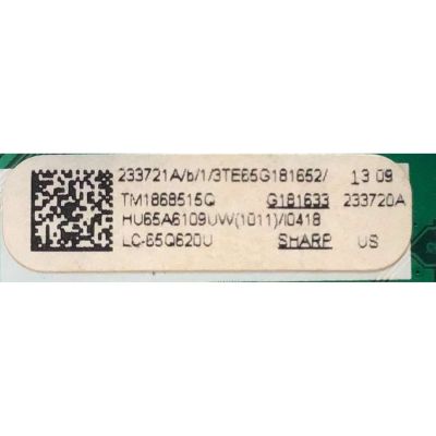 KIT DE TARJETAS PAR TV SHARP / MAIN 233721A / RSAG7.820.7921/ROH / FUENTE 222347 / RSAG7.820.7911/ROH / T-CON 5565T50C13 / 65T50-C0C / PANEL HD650S1U51-L1\S2\GM\ROH / MODELO LC-65Q620U - Imagen 4